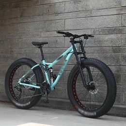 N\A Fat Tyre Mountain Bike NA ZGGYA Mountain Bike, Double Disc Cruiser Bike, Lightweight High-carbon Steel Frame, Aluminum Alloy Wheels, 26-inch Men's Fat Tire Mountain Bike