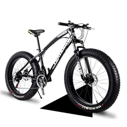 NENGGE Bike NENGGE 24 Inch Mountain Trail Bike with Fat Tire, Adults Men Women Hardtail Mountain Bikes with Front Suspension Mechanical Disc Brakes, Anti-Slip Carbon Steel Mountain Bicycle, Black, 21 Speed