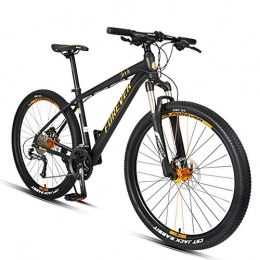 NENGGE Fat Tyre Mountain Bike NENGGE 27.5 Inch Mountain Bikes, Adult 27-Speed Hardtail Mountain Bike, Aluminum Frame, All Terrain Mountain Bike, Adjustable Seat, Gold