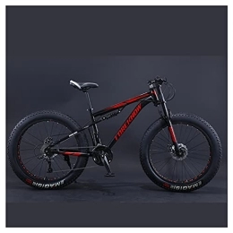 NENGGE Fat Tyre Mountain Bike NENGGE Mountain Bikes, 24 Inch Fat Tire Hardtail Mountain Bike, Dual Suspension Frame and Suspension Fork All Terrain Mountain Bike for Men Women Adult, Black, 27 Speed