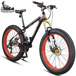 NENGGE Fat Tyre Mountain Bike NENGGE Mountain Bikes 26 Inch Fat Tire for Adults Men Women, 27-Speed Aluminum Alloy Hardtail All Terrain Anti-Slip Mountain Bicycle with Front Suspension Dual Disc Brake, Black