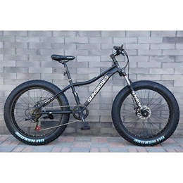 Oanzryybz Fat Tyre Mountain Bike Oanzryybz 26 Inch 4.0 Fat Tire Snowmobile, Variable Speed Mountain Bike, 7 / 21 / 24 / 27 / 30 Speed, for Men, Women, Students, Black, 21