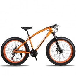 PBTRM Fat Tyre Mountain Bike PBTRM 26 Inch Fat Tire Bike Adult / Youth Full Shimano 7 / 21 / 24 / 27 Speed Mountain Bike / Beach Snow Mountain Bike, Dual Disc Brake, High-Carbon Steel Frame, Urban Commuter City Bicycle, C, 7 speed