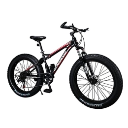 PBTRM Fat Tyre Mountain Bike PBTRM Fat Tire Mens Mountain Bikes, 4.0 Super Wide Tire 26 Inch 21 Speed Double Disc Brake Snow Bike, High-Carbon Steel Frame, Suspension Fork High-Carbon Steel Frame Sand Bike