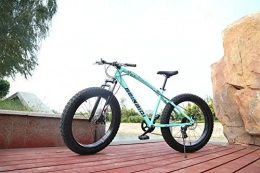 peipei Fat Tyre Mountain Bike peipei 26 Inch Wheel Adult Mountain Fat Bike 24 / 27 / 30 Speed Road Bicycle Men Front And Rear Mechanical Disc Brakes Steel Frame Ride-Mint Green_26 inch (160-195cm)_30 Speed