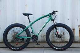 peipei Fat Tyre Mountain Bike peipei 26 Inch Wheel Adult Mountain Fat Bike 24 / 27 / 30 Speed Road Bicycle Men Front And Rear Mechanical Disc Brakes Steel Frame Ride-Starry Green_26 inch (160-195cm)_24 Speed