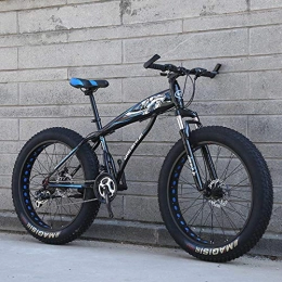 peipei Fat Tyre Mountain Bike peipei 26 inch wheel adult student off-road mountain fat bike 21 / 24 / 27 speed road bike male double disc brake racing riding-Black Blue 2_26 inch_21 Speed