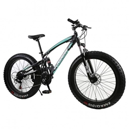 peipei Fat Tyre Mountain Bike peipei 4.0 fat bike Mountain bike Double disc brake beach bicycle snow bike light high carbon steel 24 / 26 inch mountain bicycle-26 inch black green_24 speed_China