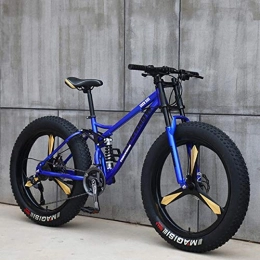 peipei Fat Tyre Mountain Bike peipei Adult Mountain Fat Bike 7 / 21 / 24 / 27 Speed Road Biker 24 / 26 inch-Blue 3-knife wheel_26 inch (175-195cm)_24 Speed