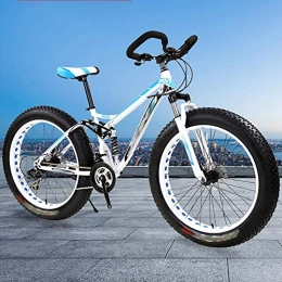 QinnLiuu Fat Tyre Mountain Bike QinnLiuu Snow Bike Double Disc Brake Wide Wheel Mountain Bike 26 / 24 Inch Adult Full Shock Absorber Adult Fat Tire Beach Cruiser Fat Tire Bike Snow Mountain Bike, 4, 26 inchi 21 Speed