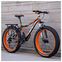 QMMD Fat Tyre Mountain Bike QMMD Adult Mountain Bikes, 26-Inch Fat Tire Mountain Trail Bike, 7-21-24-27-Speed Hardtail Mountain Bike, High-carbon Steel, Womens / Mens All Terrain Mountain Bikem, G Spokes, 24 speed