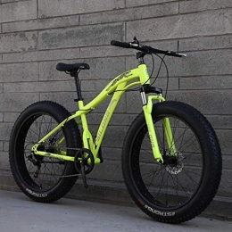 QZ Bike QZ 24 Inch Fat Tire Mountain Bike Adult, Beach Snow Bike, Double Disc Brake Cruiser Bikes, Mountain Bike Mens 4.0 Wide Wheels (Color : Green, Size : 27 speed)