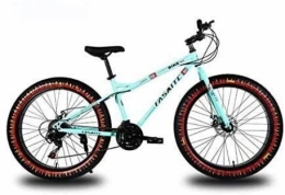 QZ Bike QZ 26 Inch Mountain Bike for Adults, Dual Disc Brake Fat Tire Mountain Trail Bicycle, Hardtail Mountain Bike, High-Carbon Steel Frame (Color : Blue, Size : 27 speed)