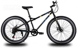 QZ Bike QZ 26 Inch Wheels Mountain Bike for Adults, Fat Tire Hardtail Bike Bicycle, High-Carbon Steel Frame, Dual Disc Brake (Color : Black, Size : 24 speed)