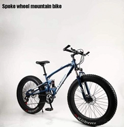 QZ Bike QZ Adult Fat Tire Mountain Bike, Snow Bikes, Double Disc Brake Beach Cruiser Bikes, Men All-Terrain Full Suspension Bicycle, 4.0 Wide 26 Inch Wheels (Color : A, Size : 27 speed)