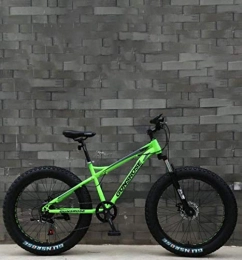 QZ Bike QZ Fat Tire Adult Mountain Bike, Double Disc Brake / High-Carbon Steel Frame Cruiser Bikes, Beach Snowmobile Bicycle, 26 Inch Wheel (Color : Green, Size : 21 speed)