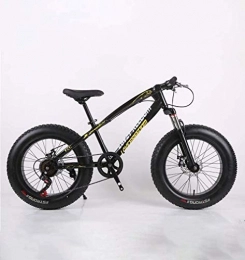 QZ Bike QZ Fat Tire Adult Mountain Bike, High-Carbon Steel Frame Cruiser Bikes, Beach Snowmobile Bicycle, Double Disc Brake 20 Inch Wheels (Color : Black, Size : 21 speed)
