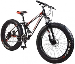 QZ Bike QZ Fat Tire Mountain Bike Adult, Beach Snow Bike, Double Disc Brake Cruiser Bikes, Mountain Bike Mens 26 Inch Wheels (Color : Red)