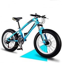QZ Bike QZ Fat Tire Mountain Bike Mens, Beach Bike, Double Disc Brake 20 Inch Cruiser Bikes, 4.0 wide Wheels, Adult Snow Bicycl 24speed (Color : Blue, Size : 24speed)