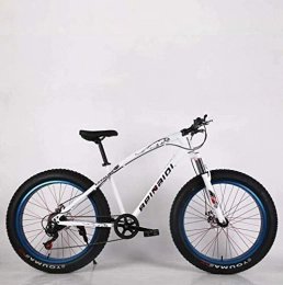 QZ Bike QZ Mens Adult Fat Tire Mountain Bike, Double Disc Brake Beach Snow Bicycle, High-Carbon Steel Frame Cruiser Bikes, 26 Inch Wheels (Color : White, Size : 24 speed)