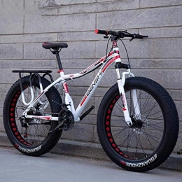 QZ Bike QZ Mens Fat Tire Mountain Bike, Beach Snow Bike, Lightweight High-Carbon Steel Frame Bicycle, Double Disc Brake Cruiser Bikes, 26 Inch Wheels (Color : C, Size : 21 speed)