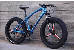 QZ Bike QZ Mountain Bikes, 26 Inch Fat Tire Hardtail Mountain Bike, Dual Suspension Frame And Suspension Fork All Terrain Mountain Bicycle, Men's And Women Adult (Color : Blue 3 impeller, Size : 24 speed)