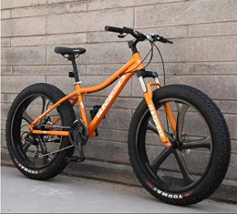 QZ Bike QZ Mountain Bikes, 26Inch Fat Tire Hardtail Snowmobile, Dual Suspension Frame And Suspension Fork All Terrain Men's Mountain Bicycle Adult (Color : Orange 2, Size : 27Speed)