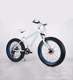 QZ Bike QZ Upgraded Version Fat Tire Mens Mountain Bike, Double Disc Brake / High-Carbon Steel Frame Cruiser Bikes 7 Speed, Beach Snowmobile Bicycle 24-26 inch Wheels (Color : E, Size : 24inch)
