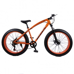 Ti-Fa Bike Ti-Fa Fat bikes for adults 26 Inch Mountain Bike High-carbon Steel Frame Double Disc Brake Suspension Fork Rear Suspension Anti-Slip for city beach or the snow, Orange, 27 speed