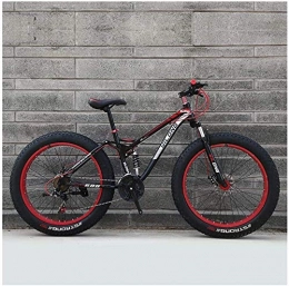 TongN Fat Tyre Mountain Bike TongN Bikes Mens Womens Mountain Bikes, High-carbon Steel Frame, Dual Disc Brake Hardtail Mountain Bike, All Terrain Bicycle, Anti-Slip Bikes, 26 Inch (Color : Red, Size : 27 Speed)