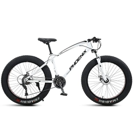 WBDZ Bike Ultra light 4.0 Inch Thick Wheel Mountain Bikes, Adult Fat Tire Mountain Trail Bike, 21 / 24 / 27 / 30 Speed Bicycle, High-carbon Steel Frame, Full Suspension Dual Disc Brake Bicycle for Men Women