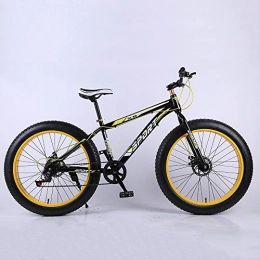 VANYA Fat Tyre Mountain Bike VANYA Adult Mountain Bike 26 Inch 21 Speed Disc Brake Snowmobile Damping 4.0 Thick Wide Tire Off-Road Beach Bicycle, Gold