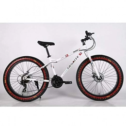 VANYA Fat Tyre Mountain Bike VANYA Mountain Bike 26 Inches 30 Speed Off-Road Beach Bike Snowmobile 4.0 Big Tire Wide Tire Adult Bicycle, White