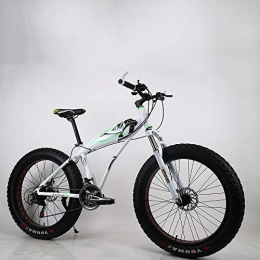 VANYA Bike VANYA Suspension Mountain Bike 26 Inch 24 Speed Double Disc Brake 4.0 Big Tire Snowmobile Adult Beach Bicycle, White