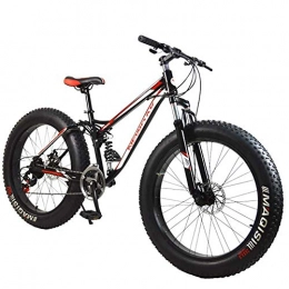 Wghz Fat Tyre Mountain Bike Wghz Mountain Bike Downhill Mtb Bicycle / Bycicle Mountain Bicycle Bike, Aluminium Alloy Frame 21 Speed 26"*4.0 Fat Tire Mountain Bicycle Fat Bike, Red, 26