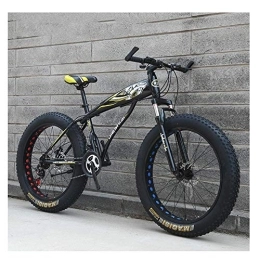 WJSW Bike WJSW Adult Mountain Bikes, Boys Girls Fat Tire Mountain Trail Bike, Dual Disc Brake Hardtail Mountain Bike, High-carbon Steel Frame, Bicycle, Yellow C, 26 Inch 24 Speed