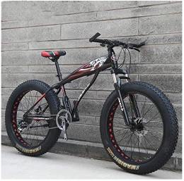 XinQing Fat Tyre Mountain Bike XinQing Bike Adult Mountain Bikes, Boys Girls Fat Tire Mountain Trail Bike, Dual Disc Brake Hardtail Mountain Bike, High-carbon Steel Frame, Bicycle (Color : Red C, Size : 26 Inch 27 Speed)