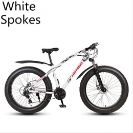 xmb Bike xmb White spokes Adult off-road bicycles, men and women mountain bikes with full suspension, fat tires high carbon steel suspension youth men and women mountain bikes (27-speed)