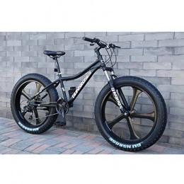 XNEQ Bike XNEQ 26 Inch Variable Speed Mountain Bike, 4.0 Wide Tire Beach Snowmobile, 7 / 21 / 24 / 27 / 30 Speed, Removable, Black, 21