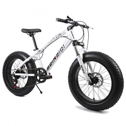 XNEQ Bike XNEQ Fat Tire Mens Shift Mountain Bike, Rear-Wheel Disc Brakes, Medium High-Tensile Steel Frame, 7 / 21 / 24-Speed, 20-Inch Wheels, 10, 7Speed
