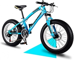 XUERUIGANG Bike XUERUIGANG Adult Mountain Bikes, 20 / 24 / 26 Inch Fat Tire Mountain Bike, Dual Suspension Frame and Suspension Fork All Terrain Mountain Bike, 21 Speed Multiple Colors (Color : Blue, Size : 26")