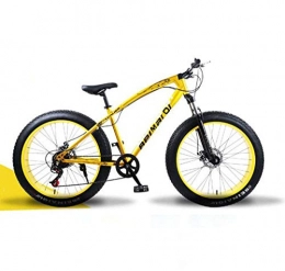 ZTYD Fat Tyre Mountain Bike ZTYD Mountain Bikes, 24 Inch Fat Tire Hardtail Mountain Bike, Dual Suspension Frame And Suspension Fork All Terrain Mountain Bicycle, Men's And Women Adult, Gold spoke, 21 speed