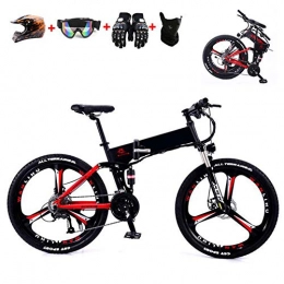 WHYTT Bike 250W Folding Bicycle 26 Inch Steel Frame Dual Disc Brake Folding Bike Commuter Car with Spoke Wheel, Rear Shelf, Small Work Portable, Single Speed, Unisex, Front+Rear Mudgard