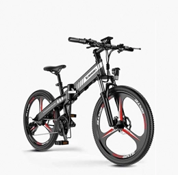 SHJR Folding Electric Mountain Bike 26 Inch Adult Foldable Mountain Electric Bike, 48V Lithium Battery, Aluminum Alloy Super Long Cruising Ability Electric Bicycle, 27 speed