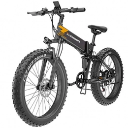 WJSW Bike Adult Foldable Fat Tire Electric Mountain Bike, 48V 10AH Lithium Battery, Off-Road Beach Snow Bikes, Aluminum Alloy City Electric Bicycle, 26 Inch Wheels