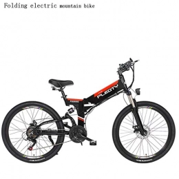 WJSW Bike Adult Mountain Electric Bike, 48V 10AH Lithium Battery, 480W Aluminum Alloy Electric Bikes, 21 speed Off-Road Electric Bicycle, 26 Inch Wheels