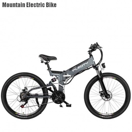 WJSW Bike Adult Mountain Electric Bike, 48V 12.8AH Lithium Battery, 614W Aluminum Alloy Electric Bikes, 21 speed Off-Road Electric Bicycle, 26 Inch Wheels