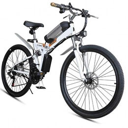 AGWa Folding Electric Mountain Bike AGWa Electric Bike 26 Inches Folding Fat Tire Snow Bike 12Ah Li-Battery 21 Speed Beach Cruiser Mountain E-Bike with Rear Seat