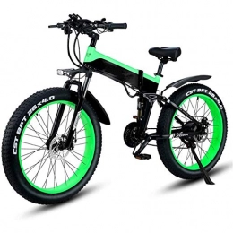 Amantiy Folding Electric Mountain Bike Amantiy Electric Mountain Bike, 500w / 1000w 26' Eelectric Bike Folding E Mountain Bike 48v 13ah Electric Powerful Bicycle (Color : Green, Size : 1500w)