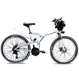 AYHa Bike AYHa Folding Electric Mountain Bike, 350W / 500W 8-15Ah 26 inch Fashion Urban Electric Bike Portable Disc Brake Suitable for Men Women City Commuting, White, 48V8AH350W